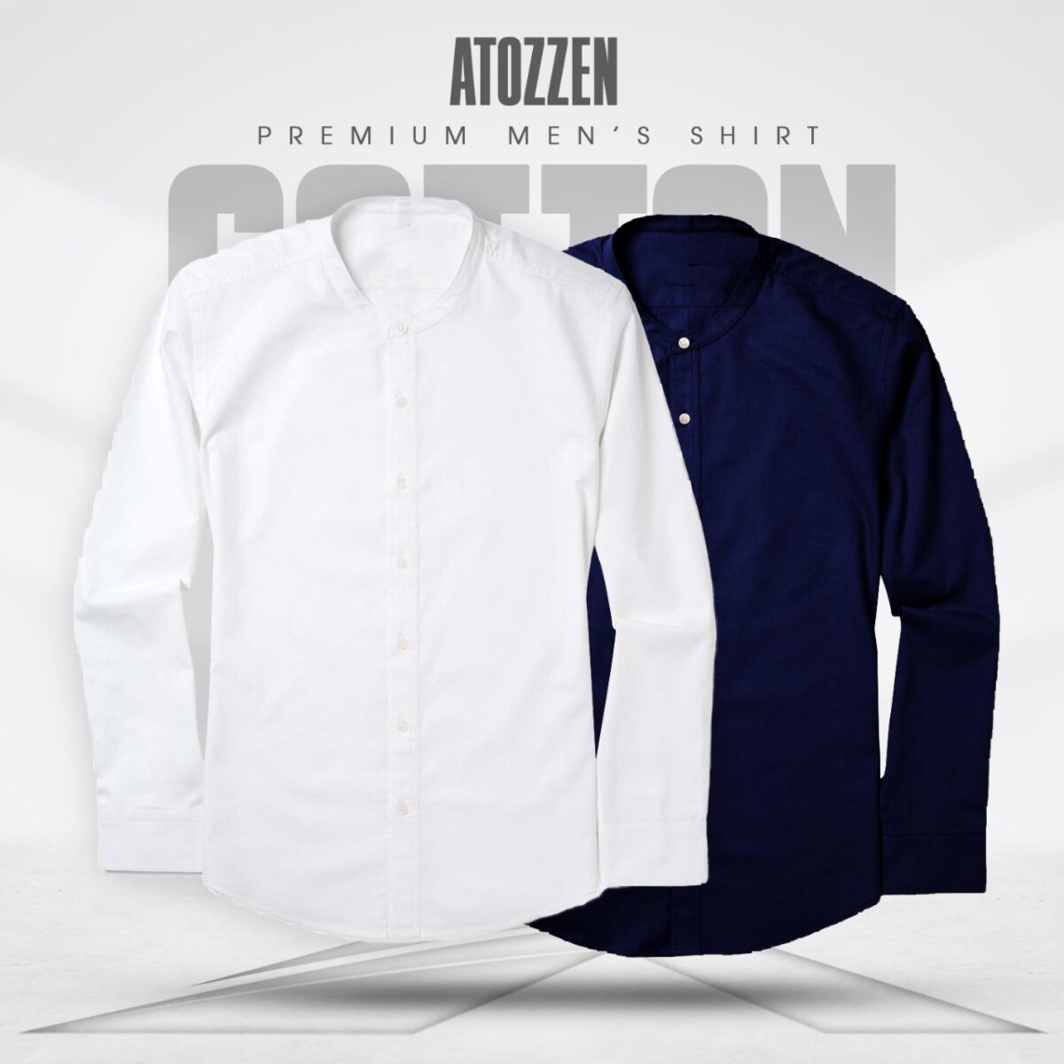 2Pcs round neck premium Mens Shirt (Navy,White)