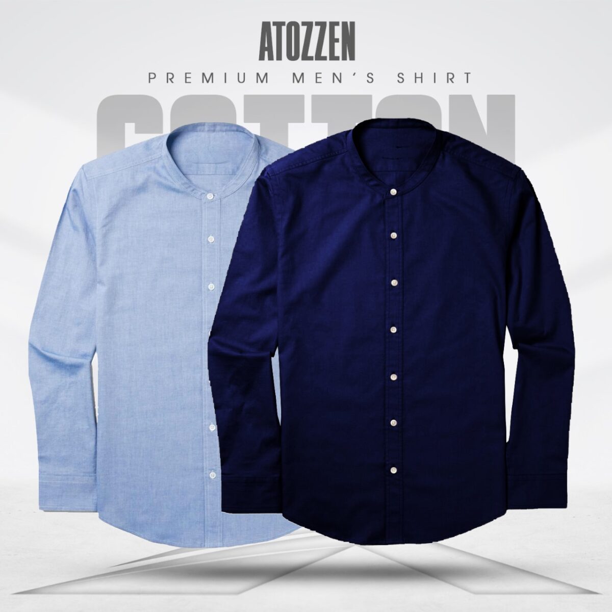 2Pcs round neck premium Mens Shirt (navy,Sky)