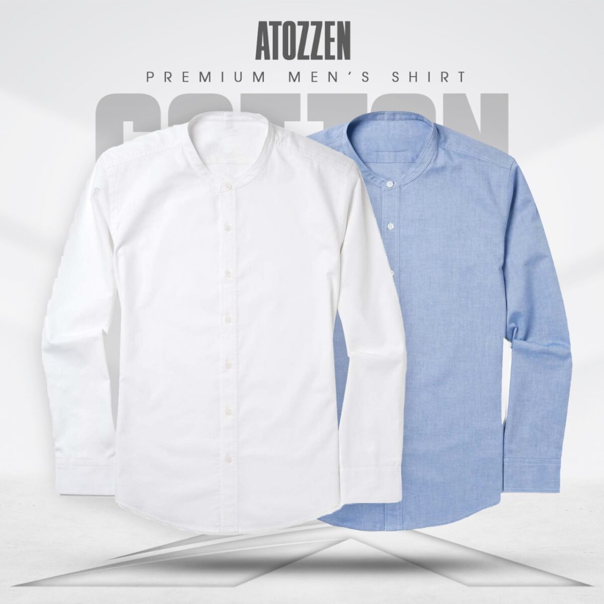 2Pcs round neck premium Mens Shirt (White,Sky)