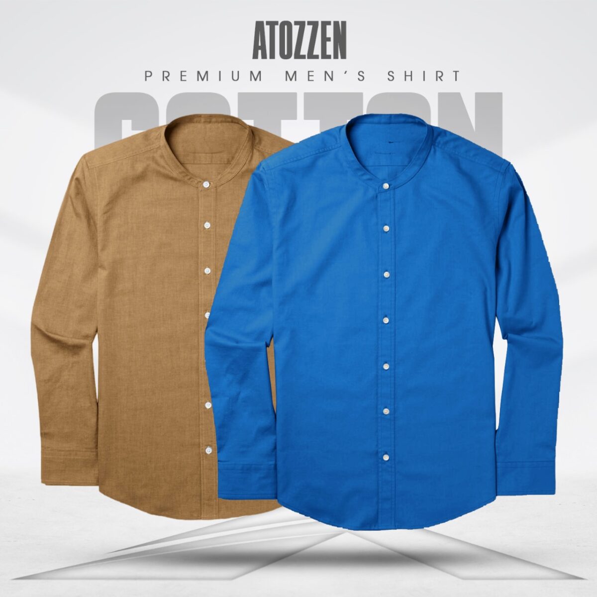 2Pcs round neck premium Mens Shirt (Brown,Petrol)